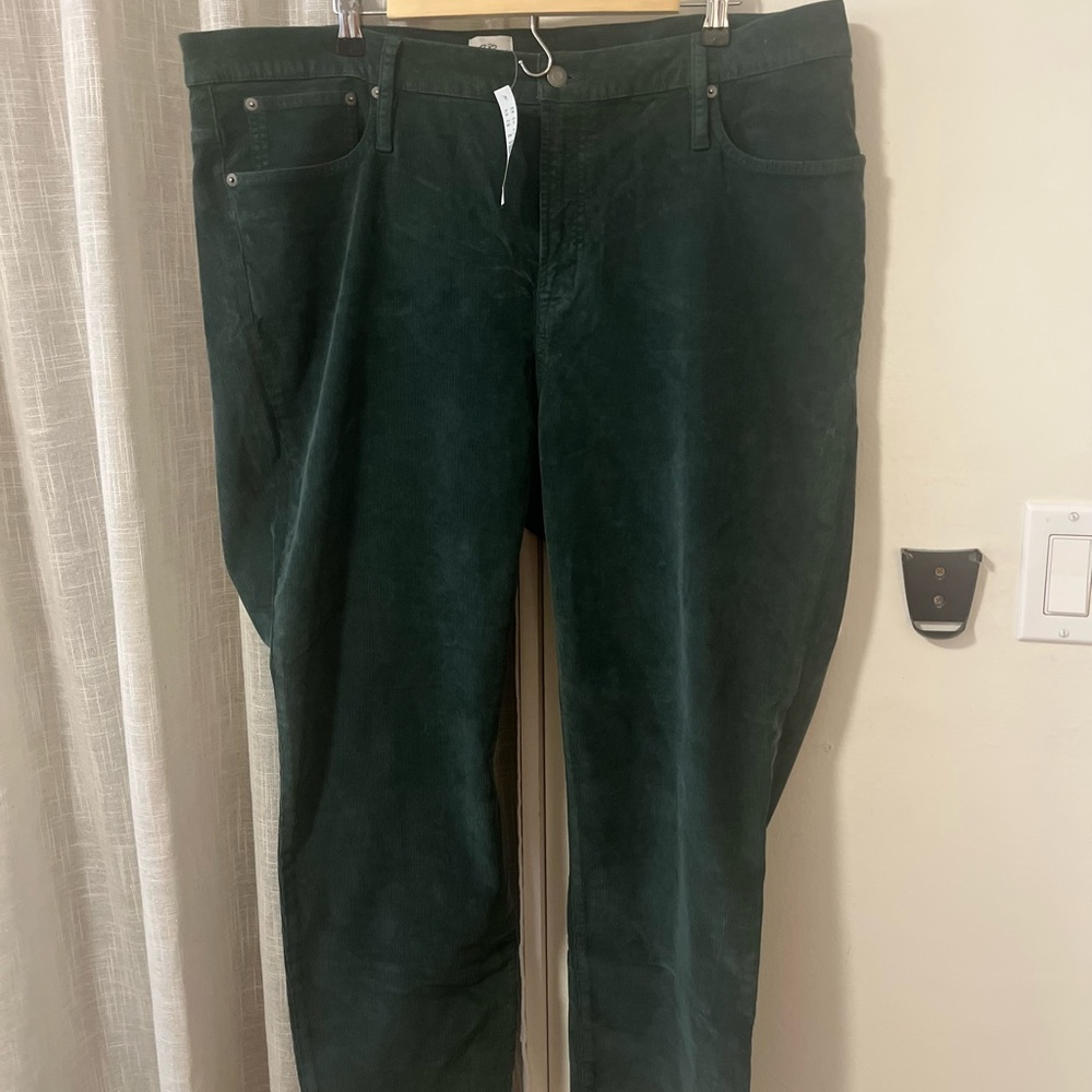 NWT Jcrew Size 35 Slim Straight Forest Green Corduroys